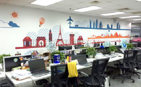 佛坪教你设计办公室墙绘的方法。